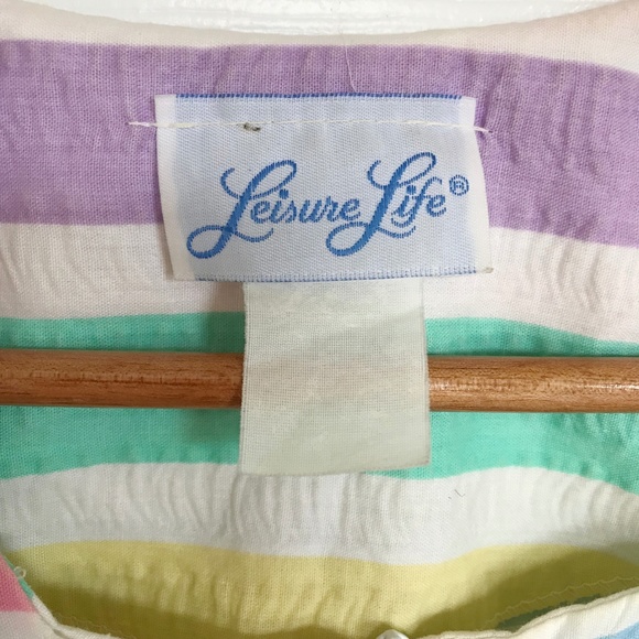 Leisure Life | Vintage Rainbow Cotton Dress - Picture 2 of 8